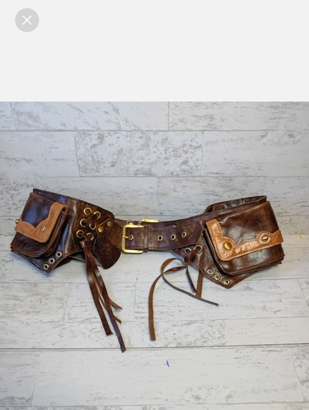 Brown Genuine Italian Leather Hip Belt Festival Fanny Pack Travel Money Belt